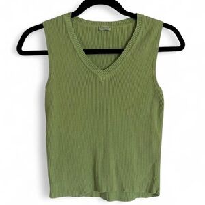 Green Sleeveless Knit Top